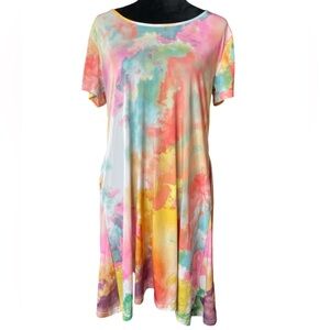 Beyond This Plane Watercolor Tie Dye Dress